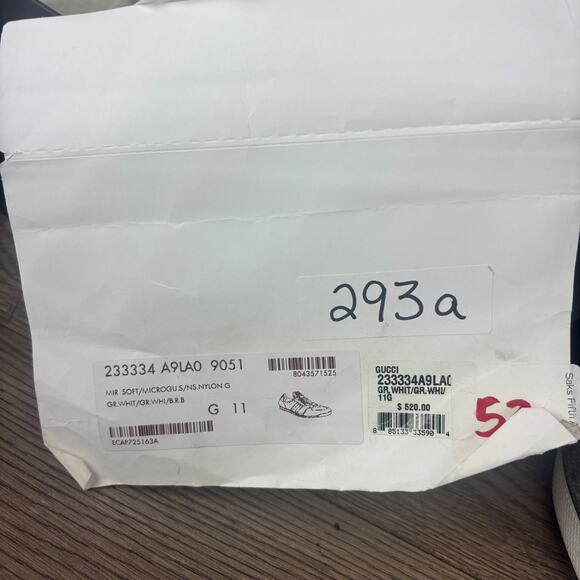 GUCCI 414684 Bambi Web Glitter Stud Silver Sneakers Men's 11.5 Low Top Shoes - Picture 15 of 16